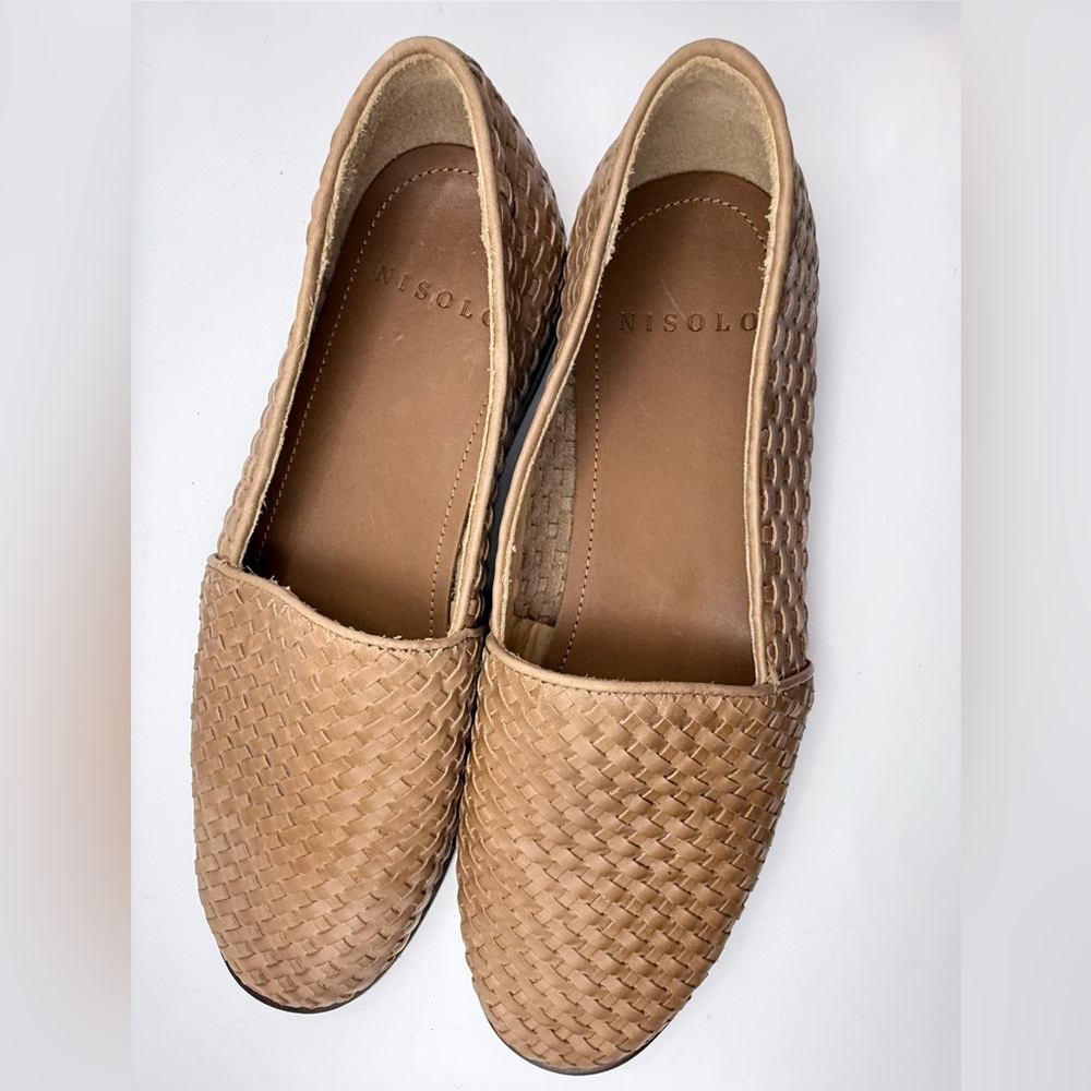 Nisolo Mara Woven Slip-On | Women’s 9 | Almond Leather